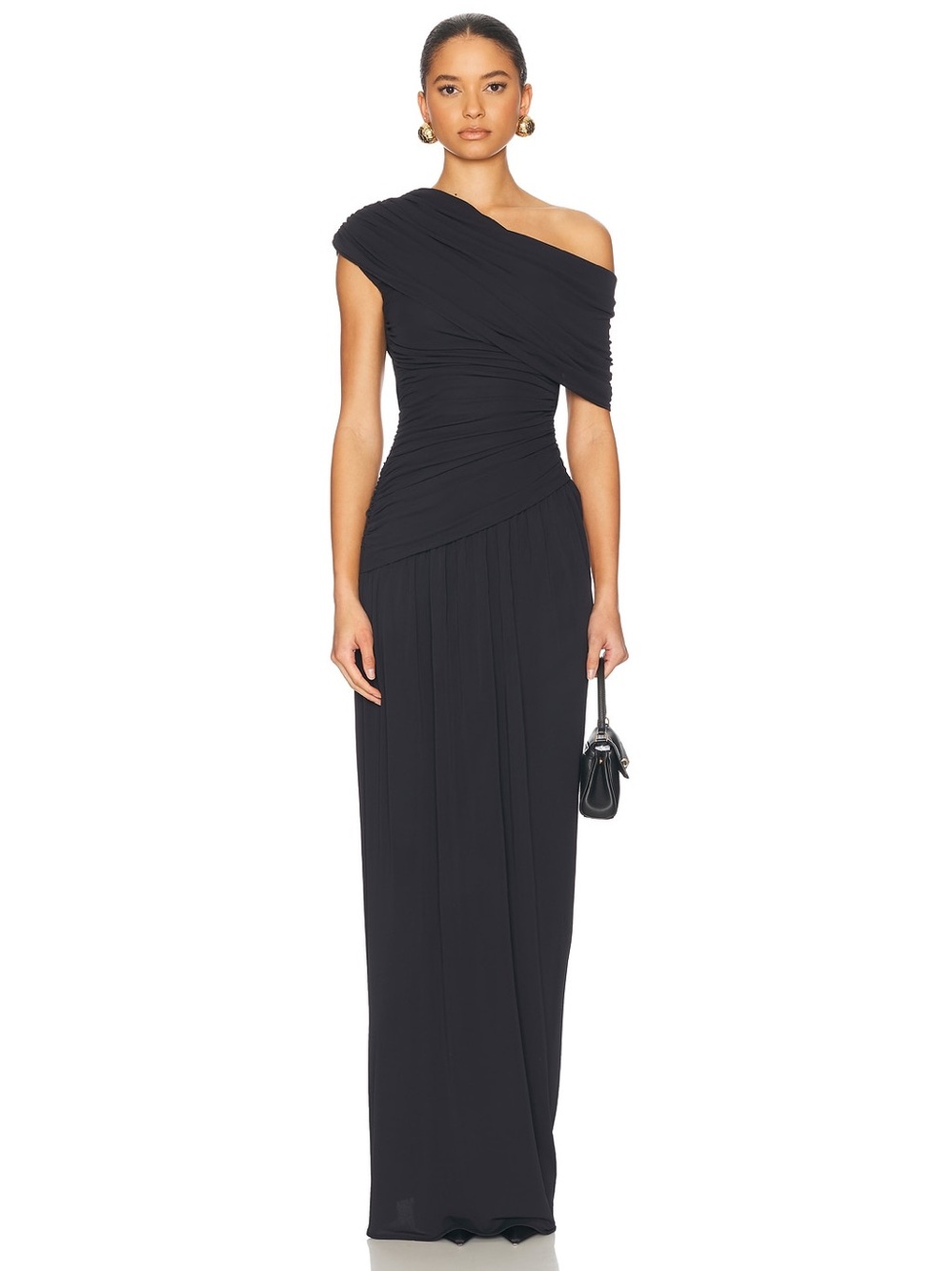 HELSA The Apollo Jersey Dress Caviar Black Size Large NWT